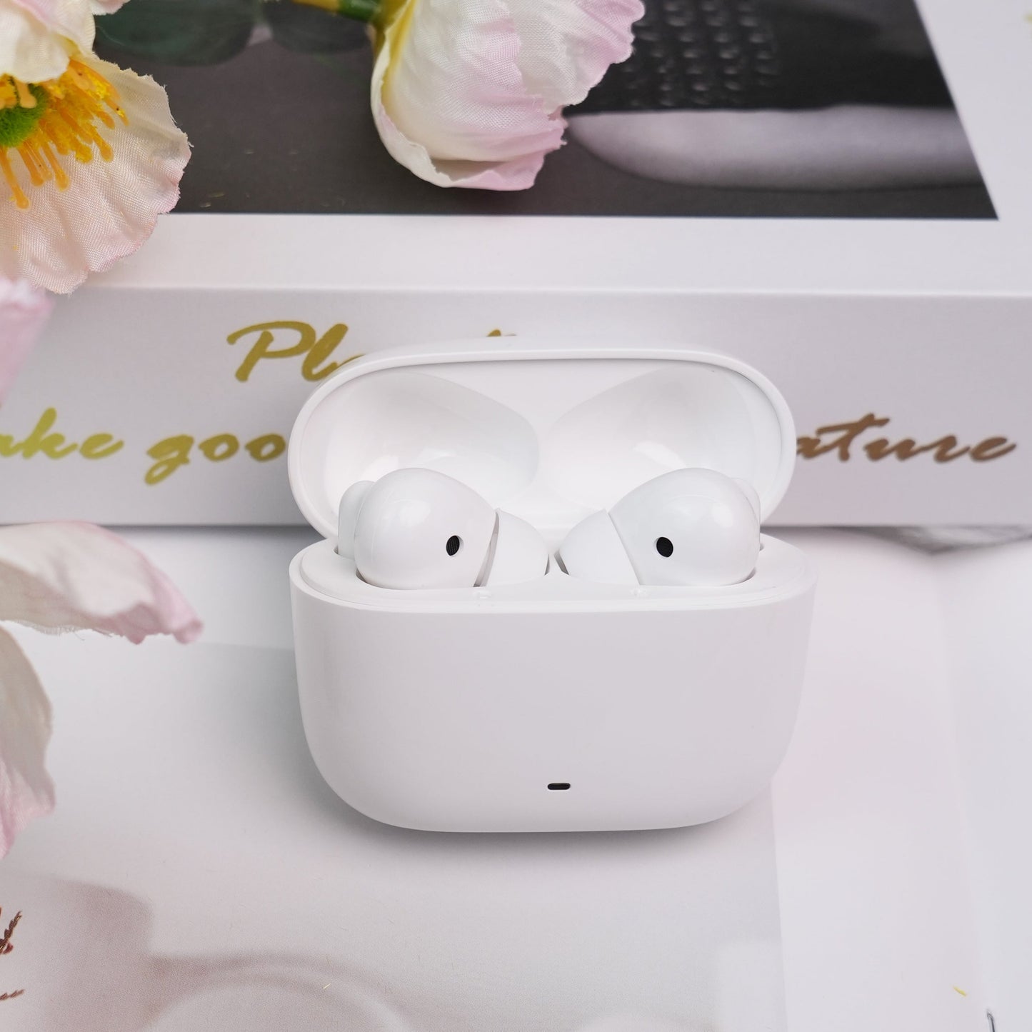 Wireless Earbuds Bluetooth 5.3 Headphones, Deep Bass Stereo with Microphone Earphones in-Ear, Immersive Premium Sound Ear Buds for iPhone, Android-Clear